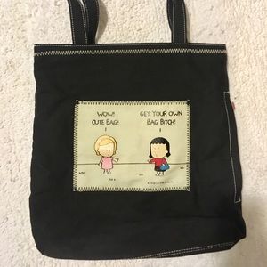 Fun novelty shopping tote by angry little girls